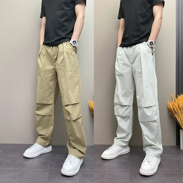 男裤美式高级青年男士宽松哈伦直筒阔腿裤痞帅夏季休闲长裤子原创