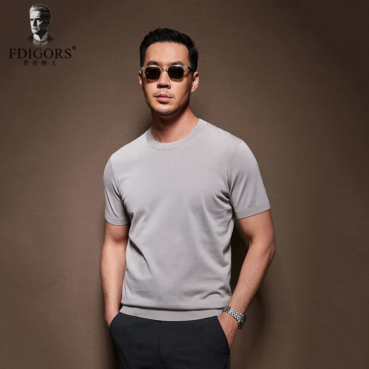 FDIGORS/费狄格士短袖男t恤夏季圆领针织半袖凉爽痞帅慵懒风男装
