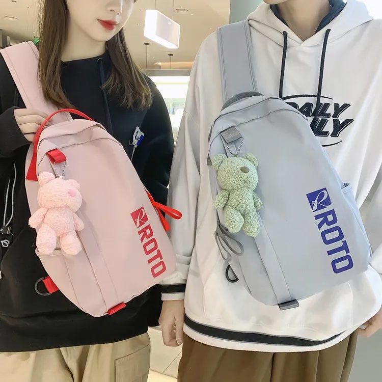 范哲萨男士胸包斜挎包大容量百搭单肩包学生包包日系简约腰包女挎