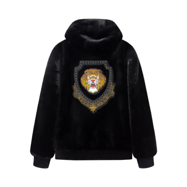 2025冬季网红款时尚轻奢刺绣重工保暖拉链百搭新款黑色外套夹克03