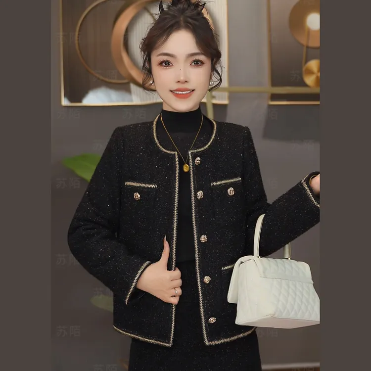 苏陌法式羊毛小香风外套爆款羽绒潮牌高级感时尚显瘦2025新款上衣