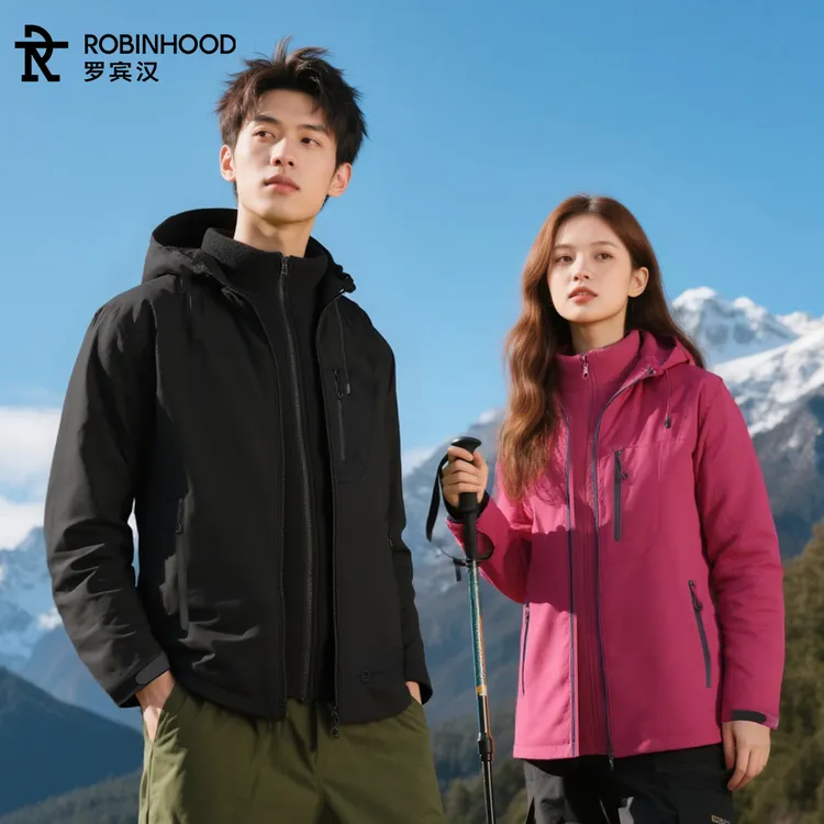 ROBINHOOD/罗宾汉三合一冲锋衣男女同款冲锋衣防水轻奢痞帅女装