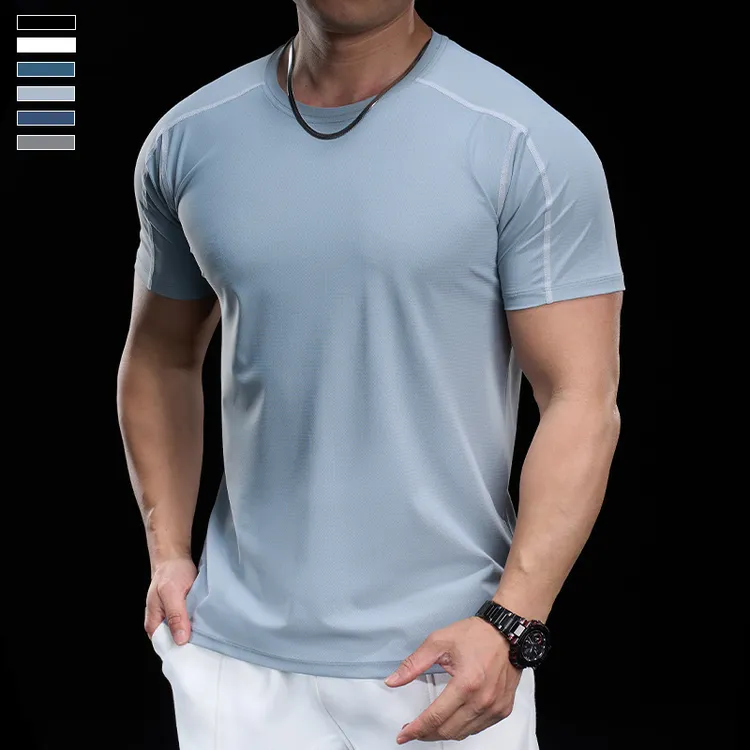 霸道肌肉 2025夏款男跑步训练运动健身上衣速干高弹排汗短袖t恤男