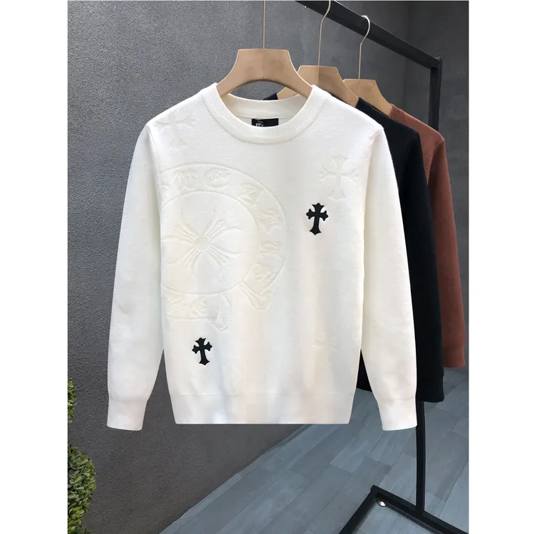 法尔利格专柜品质轻奢毛衣潮牌痞帅圆领针织衫秋冬季新款男士线衣