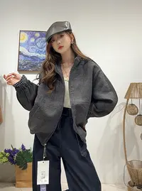 131区022纯色韩版秋季常规运动休闲风外套