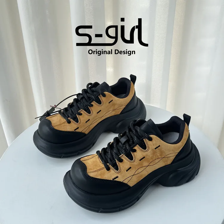 SGIRL TWTW复古大头厚底休闲鞋女2025新款百搭轻便舒适老爹运动鞋