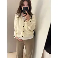【卷袖毛衣开衫】V领软糯毛衣
