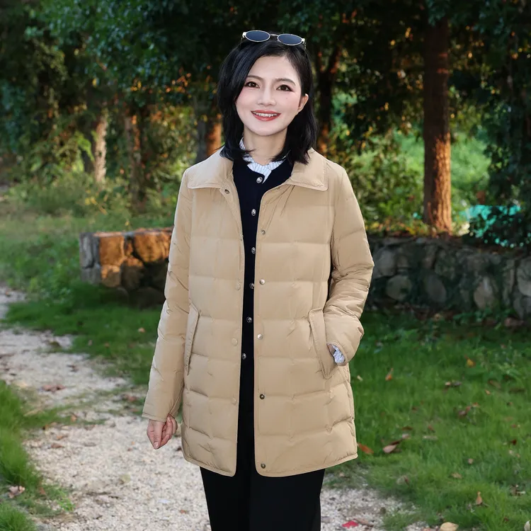 【90白鸭绒】枫竺阿楠anan百搭通勤轻薄中长款羽绒服女秋冬保暖外套