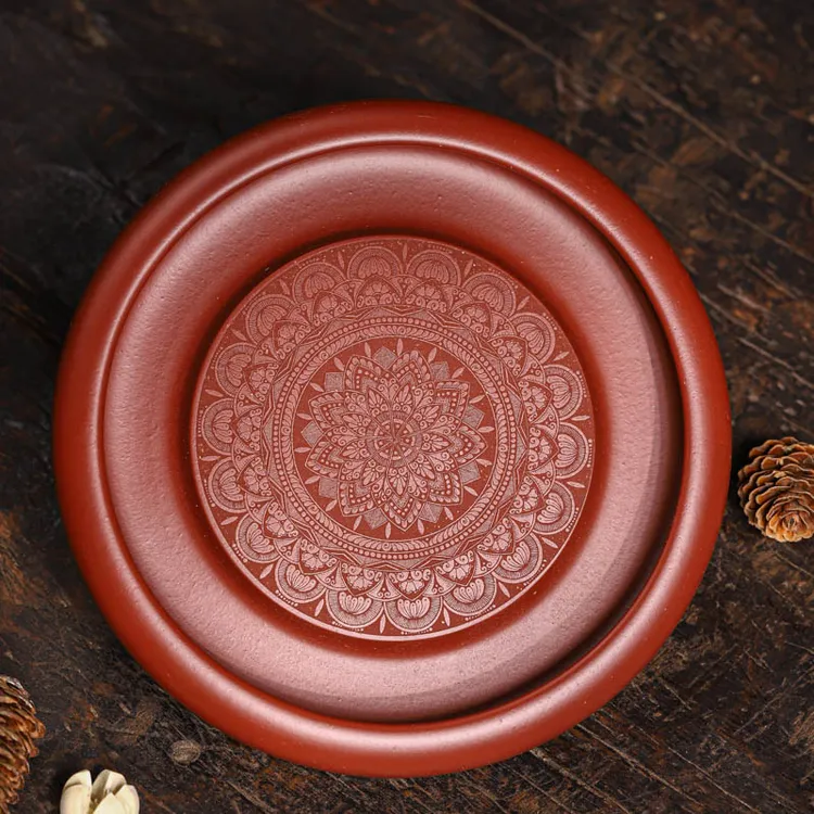 手工壶承 | 创意大红袍精工满刻十二生肖壶承