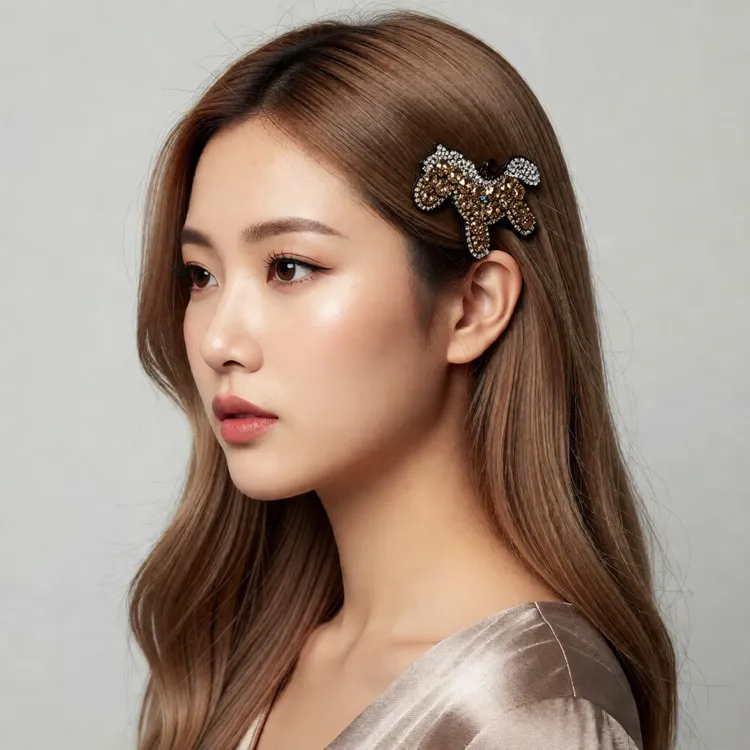 新年马上有钱轻奢闪钻发夹高级感本命年喜庆侧边发卡个性时尚头饰