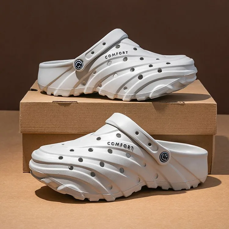 新款高颜值洞洞鞋男内增高外穿帅气包头两穿凉韩版鞋防滑耐磨厚底