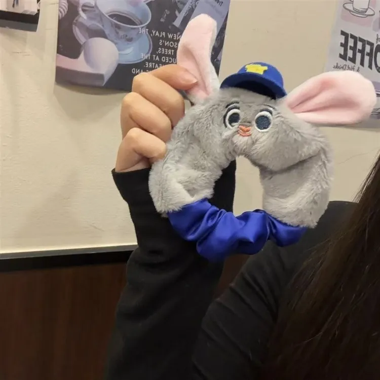 疯狂动物城毛绒发饰尼克狐尼克朱迪发圈发夹新款超萌可爱侧边夹