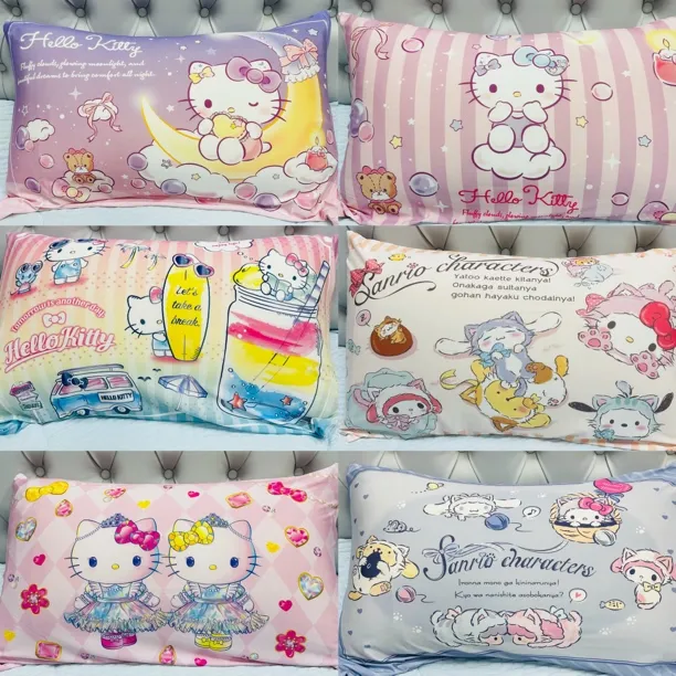 日单可爱萌萌哒卡通成人儿童枕套 春夏款卡通款冰丝凉感枕套