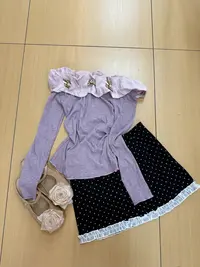 (89-109)韩系孤品早秋蝴蝶结一字肩长袖女装