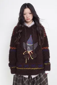 【巧克力喵】物理少年连帽冬季刺绣毛衣