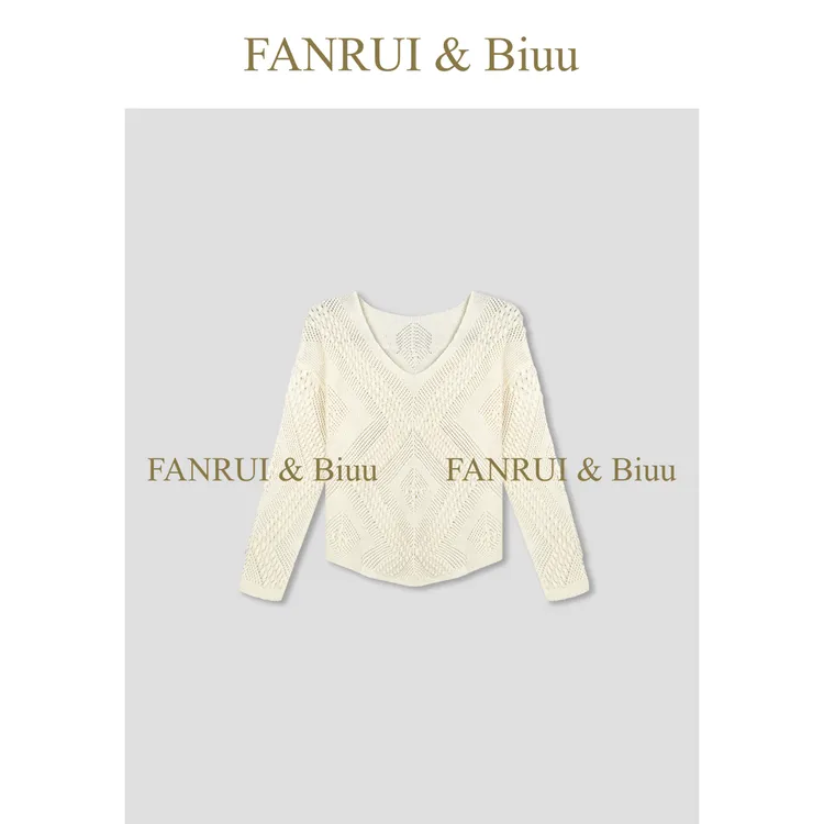 FANRUI/泛芮「贝贝biuu」颗粒纱洋气百搭小众设计感秋款毛衣B18155