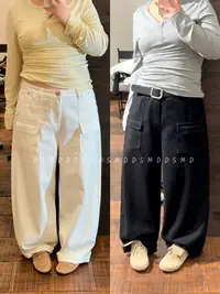 压轴牛裤 | D S M D | 大码女装微弯刀黑白两色牛仔长裤