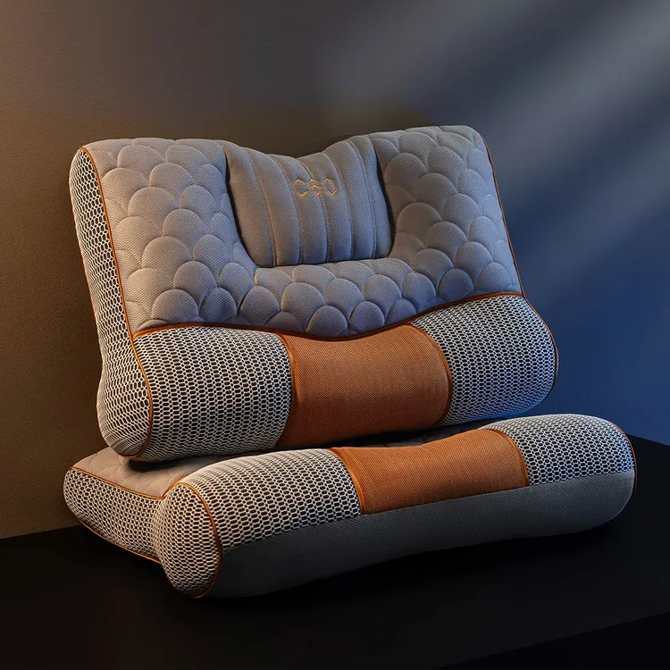 春秋故事分区护颈热敷可调节高度气囊枕久睡不塌陷充气热敷枕