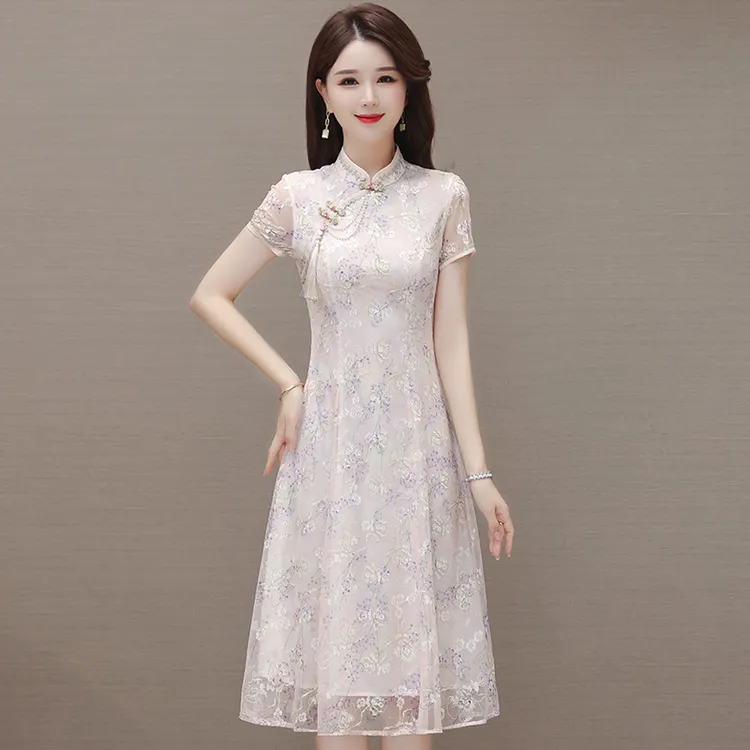 高贵上档次新中式改良旗袍气质连衣裙2025夏季新款女装中长款裙子