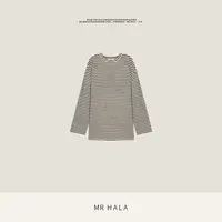 MRHALA 朝旭多彩轻芸纱细织条纹长袖圆领上衣女 LT61002