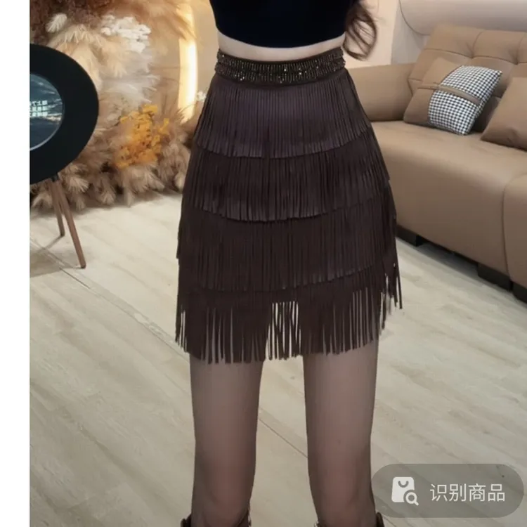 【YING FASHION】莹老板-时尚气质百搭流苏半裙 8020779 548