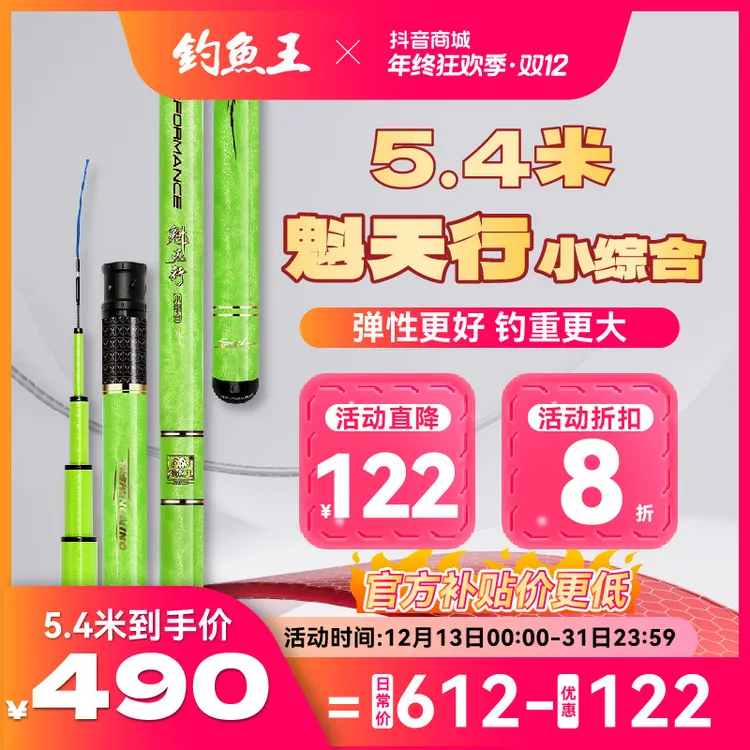 钓鱼王魁天行小综合鱼竿超轻超硬28调碳素竿休闲钓鱼竿渔具用品