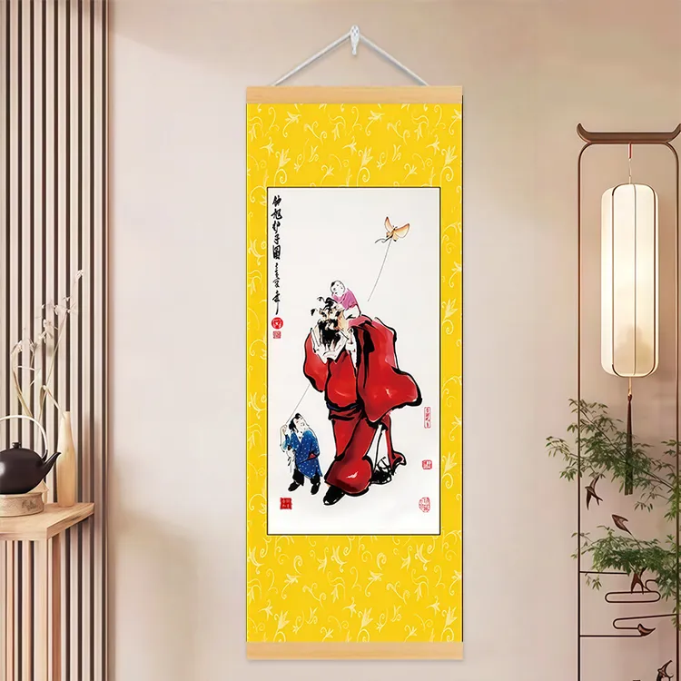 钟馗护子图画像用于入户玄关客厅卧室装饰带来美好祝福挂画