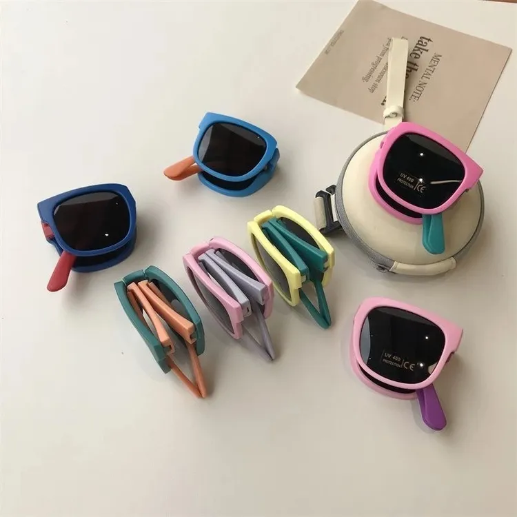 【六一儿童礼物】2025新款折叠儿童太阳镜防紫外线炫彩可爱个性款