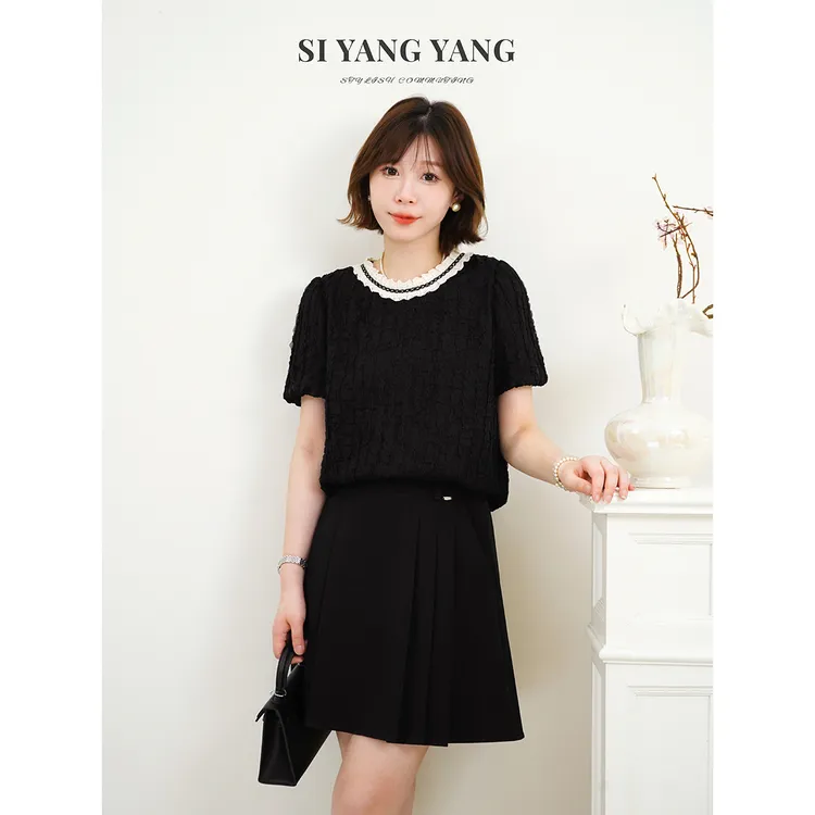 SIYANG定制立体剪花绣花新款软糯舒适透气减龄T恤SY505A001SYY