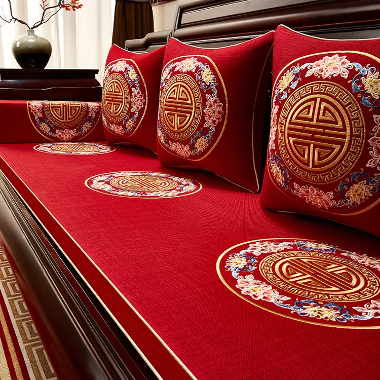 中式红木沙发垫靠垫坐垫实木家具防滑垫子套罩加厚海绵乳胶垫定制