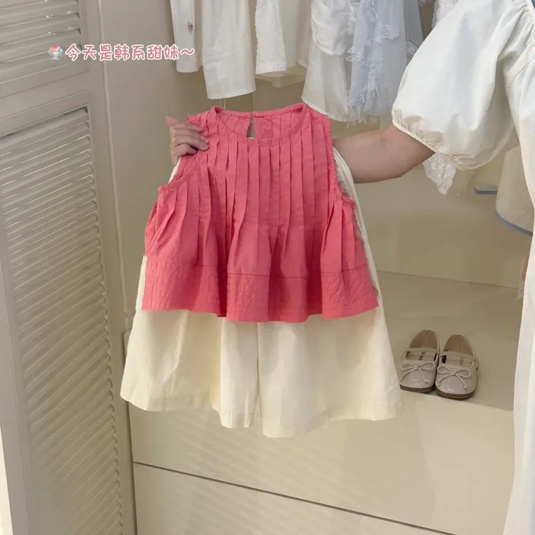 女童套装2025夏季新款气质儿童背心阔腿裤两件套洋气女孩衣服