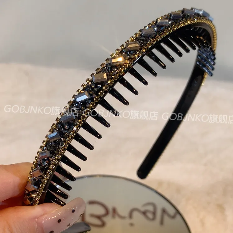 GOBJNKO复古港风极简风细齿发箍百搭时尚欧若精灵风细边长齿头箍