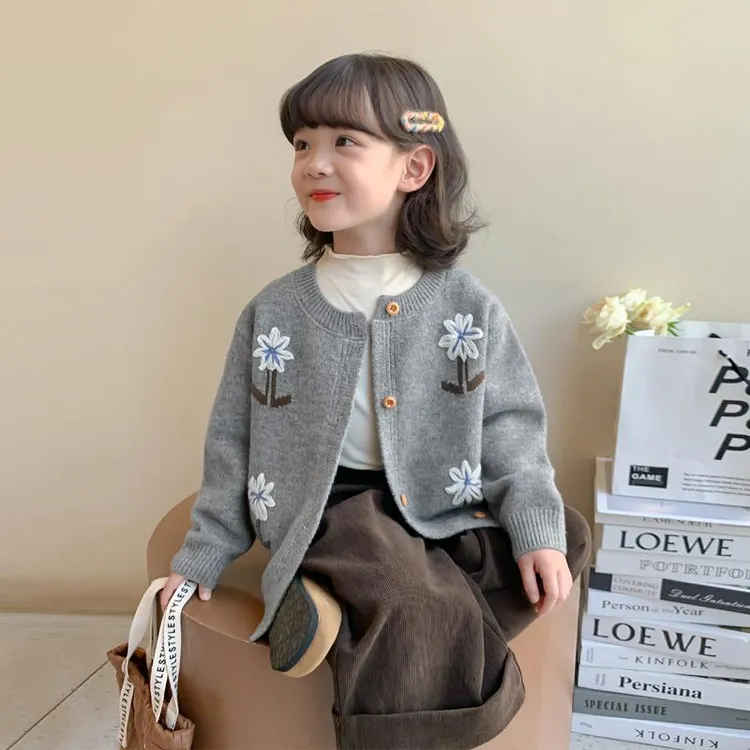 范哲萨女童针织外套秋装2025新款韩版儿童洋派童装上衣秋季女孩开