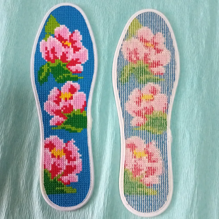 成品十字绣鞋垫纯手工印花透气防臭吸汗男女针孔