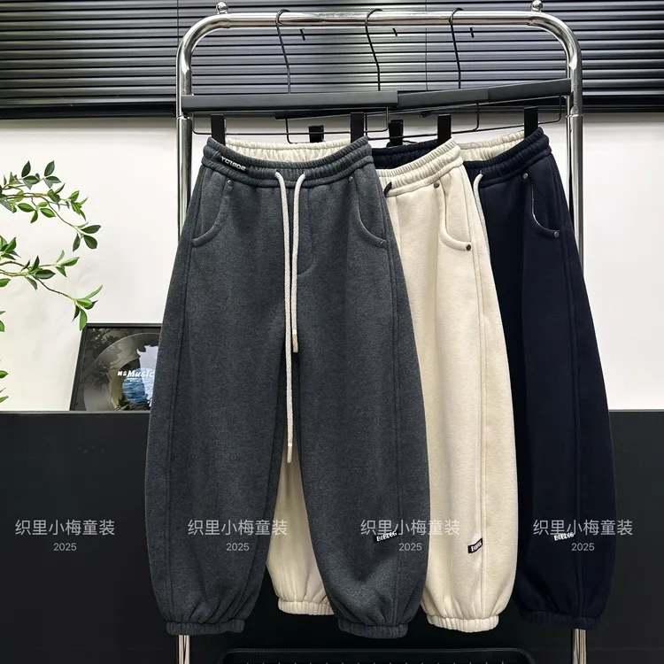【保暖百搭】男女童加绒加厚裤子冬装儿童2025新款中大童运动裤