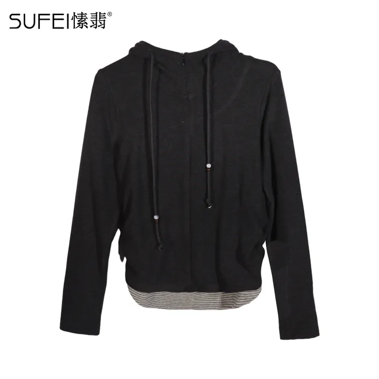 SUFEI/愫翡S54XS1640A 冬季新款简约拼接T恤衫 1640