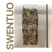SWENTUO.小众设计款高品质网纱双层豹纹半身裙