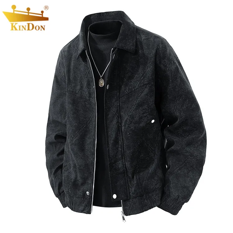 灯芯绒扎染翻领夹克男士2025秋季新款潮流宽松百搭休闲舒适外套