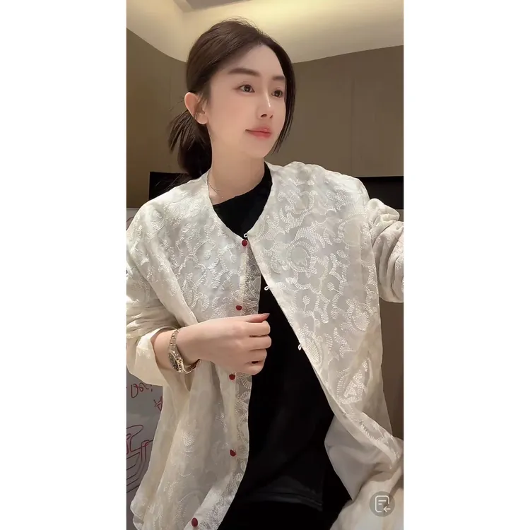ZHUIMU.【月华星辰】新中式国风气质时尚圆领提花上衣ZM8327