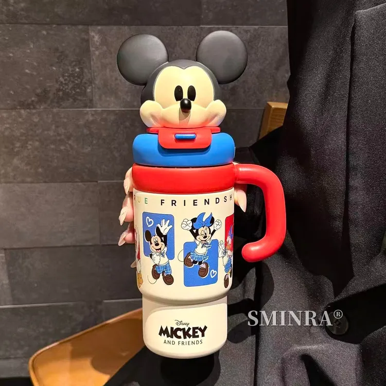 米奇联名水杯保温杯巨无霸冰霸杯大容量316不锈钢高颜值便携双饮