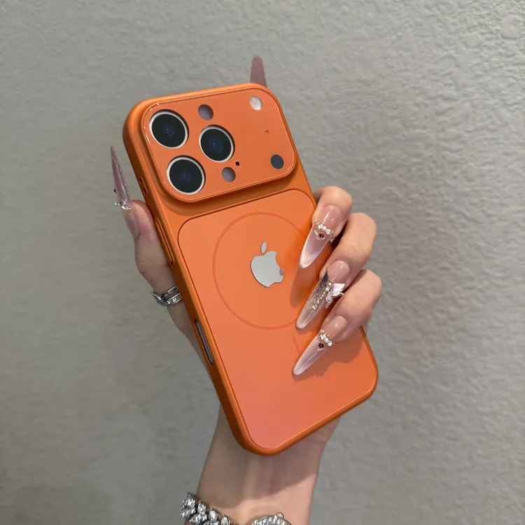 高级感磨砂磁吸适用苹果17promax手机壳iphone16钢化玻璃15全包14