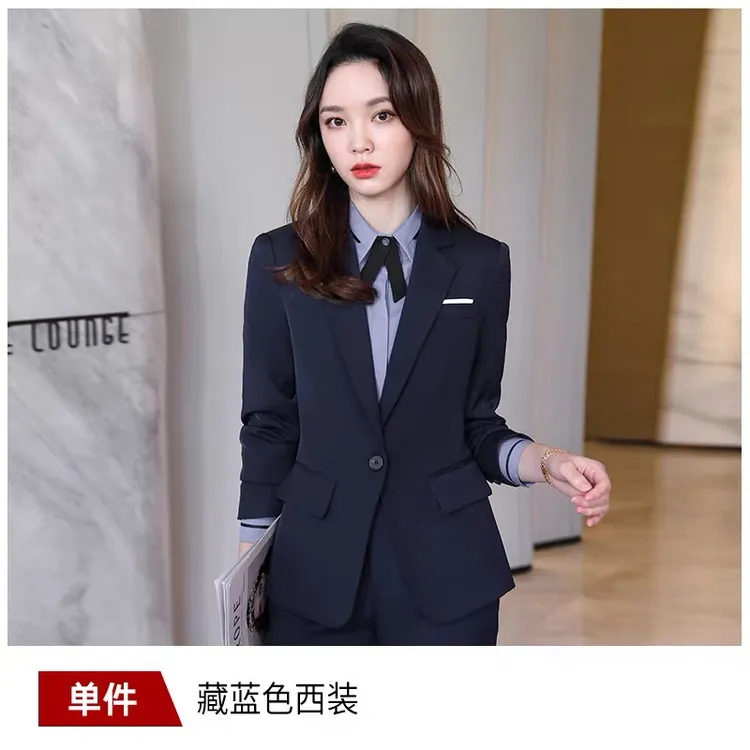 黑色西装套装新款工作服春秋职业装职业高级气质通勤正装外套西服