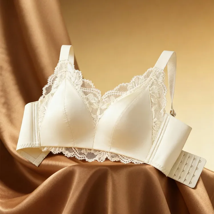 洁思【拍一发二】琥珀流光桑蚕丝缎面内衣山茶花香氛无痕聚拢文胸罩