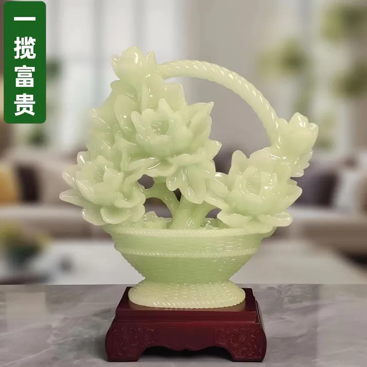 花开富贵牡丹花蓝高档家居客厅玄关办公室新房入火乔迁开业送礼