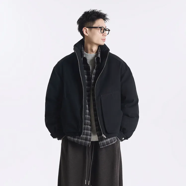 GCCDUPE77『之此冬融』100%免洗棉假两件拼接90白鸭绒保暖羽绒服