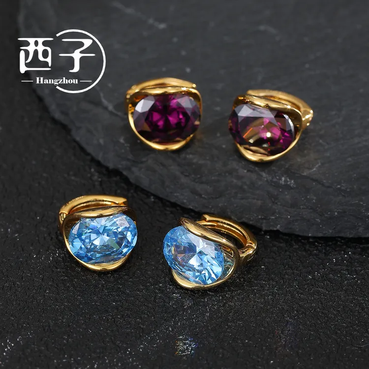 西子饰品镀18K金【紫星之泪小耳扣】高级感2025爆款手工款耳环女