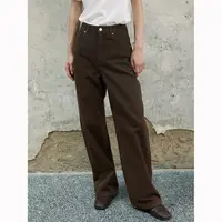 REWEAR/口碑神裤 时髦高腰慵懒复古风直筒牛仔阔腿休闲长裤12009