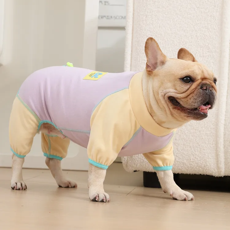 [短胖体型专用]法斗狗狗衣服秋冬薄款四脚衣巴哥斗牛犬家居服睡衣