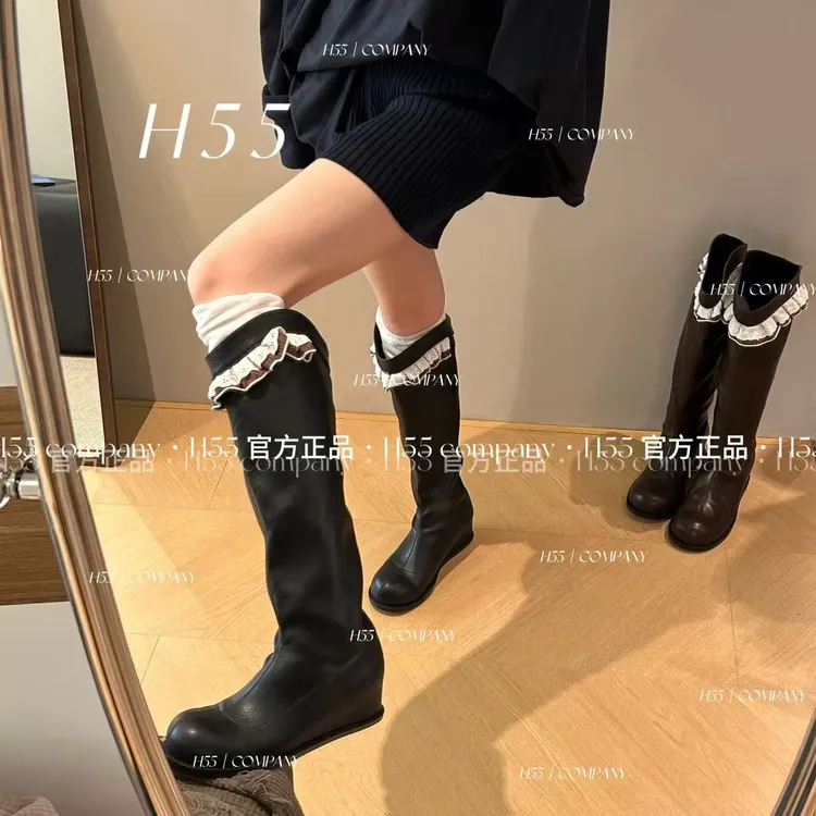 H55-鬼马骑士-琥珀马赛风弹力瘦瘦靴骑士靴5cm45-2915-ZZZ