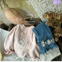 【萌宠治愈】FLL·25冬~女童卡通刺绣加绒牛仔裤子53342（童装汉服）